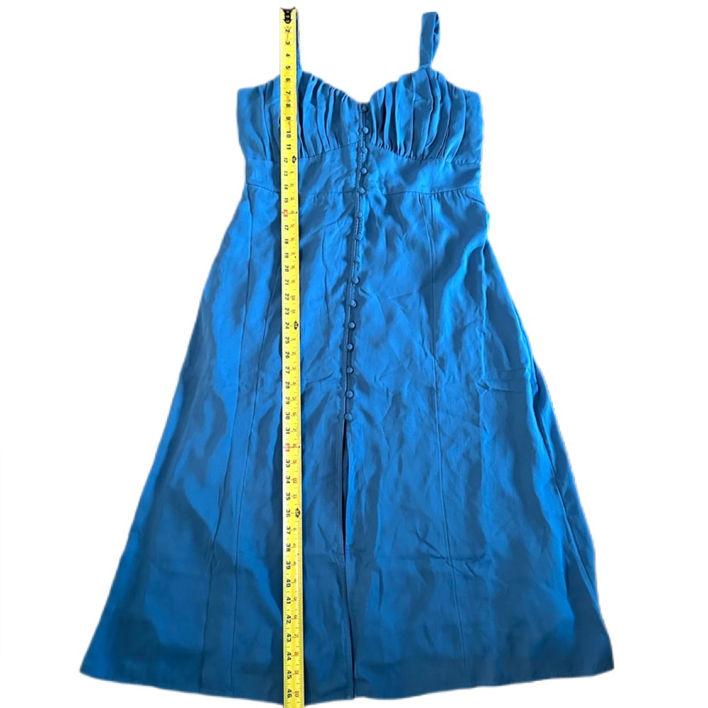 Abercrombie & Fitch Button Through Slim Midi Dress Blue - Women’s L - Picture 9 of 13